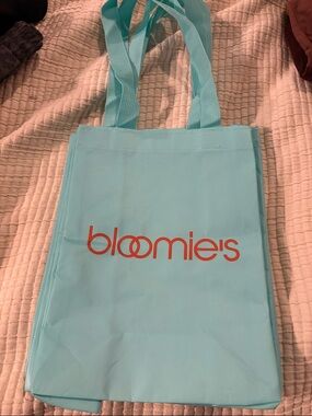 Bloomingdale's Turquoise Bloomie's Tote with Orange Logo
